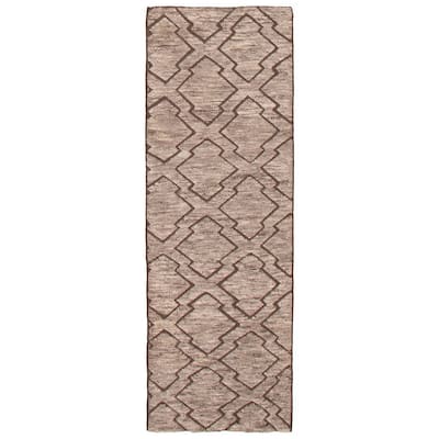ECARPETGALLERY Hand-knotted Tangier Taupe Wool Rug - 2'5 x 7'8