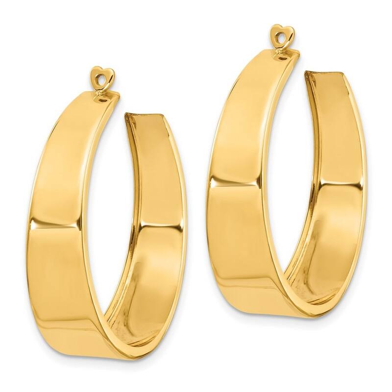 Curata 14k Yellow Gold Graduating Polished Hoop Earrings Jackets 30x8mm