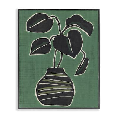 Stupell Green Hued House Plant Framed Giclee Art Design By June Erica Vess