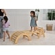preview thumbnail 6 of 11, Maple - Wood Small Triangle Climbing Set with Ladder Slide and Rocker - Natural