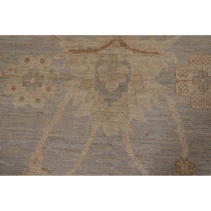Vegetable Dye Oushak Turkish Rug Hand-Knotted Wool Carpet - 8'9" x 11'8"