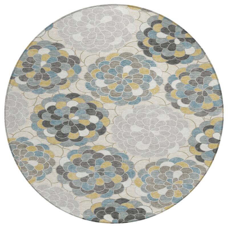 Machine Washable Indoor/ Outdoor Mosaic Cluster Chantille Rug