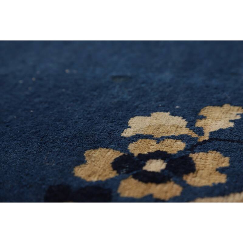 Vegetable Dye Floral Peking Chinese Area Rug Hand-Knotted Wool Carpet - 9'10"x 13'5"