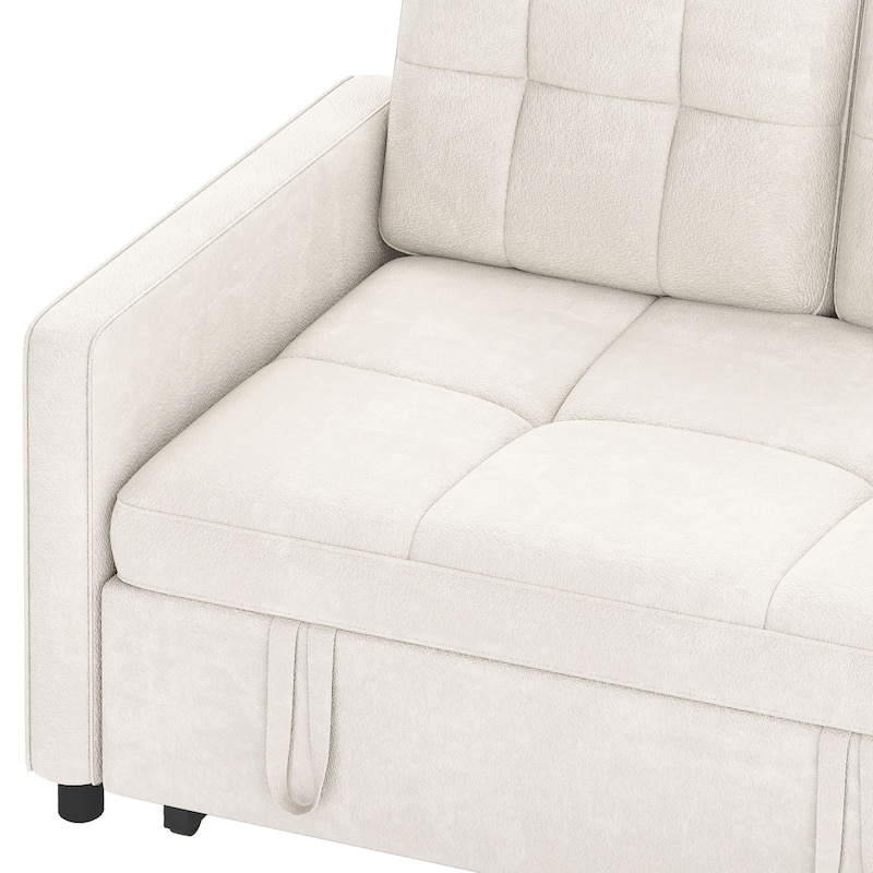 Moasis 3-in-1 Multi-Functional Sleeper Sofa with Iron Frame Pull-Out Bed,Loveseat Bed with USB Port