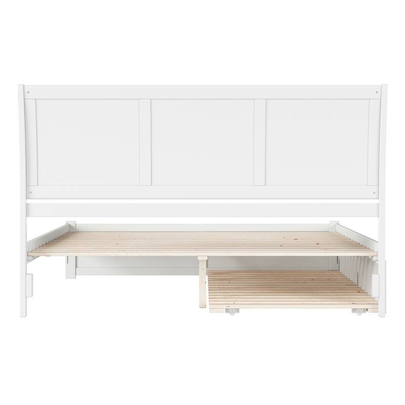 Portland Platform Bed with Footboard and Twin XL Trundle