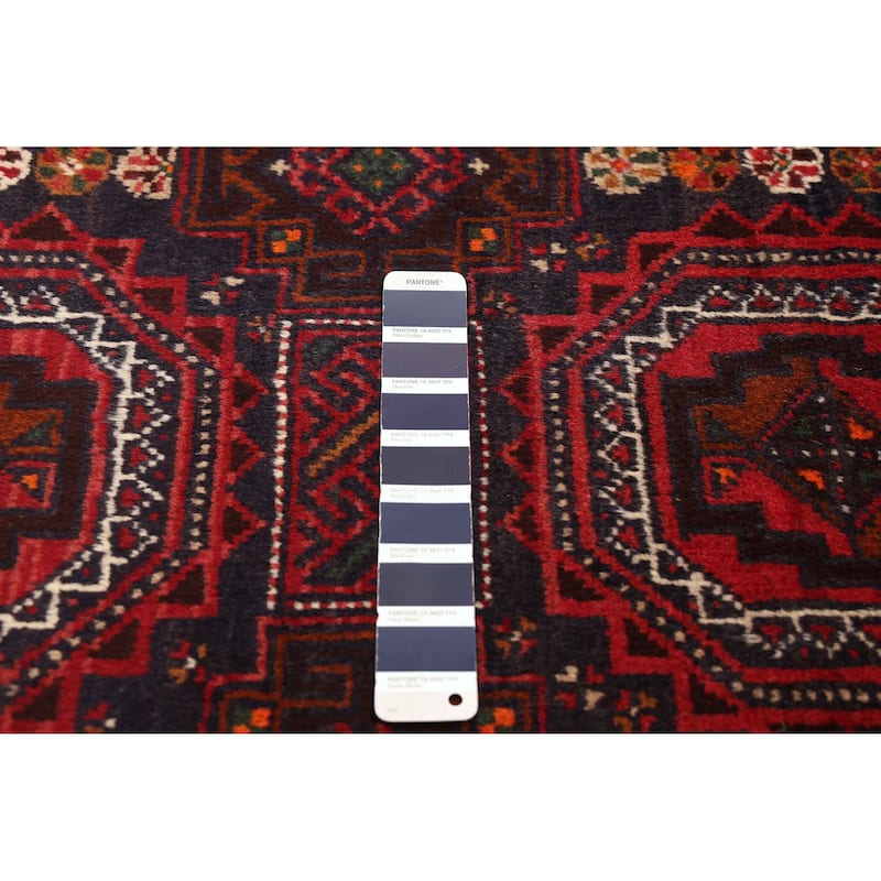ECARPETGALLERY Hand-knotted Teimani Dark Navy, Red Wool Rug - 3'3 x 6'0