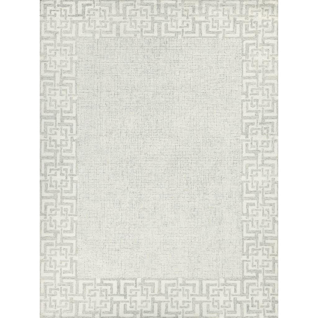 EXQUISITE RUGS Caprice Hand-tufted New Zealand Wool Silver/Ivory Area Rug.