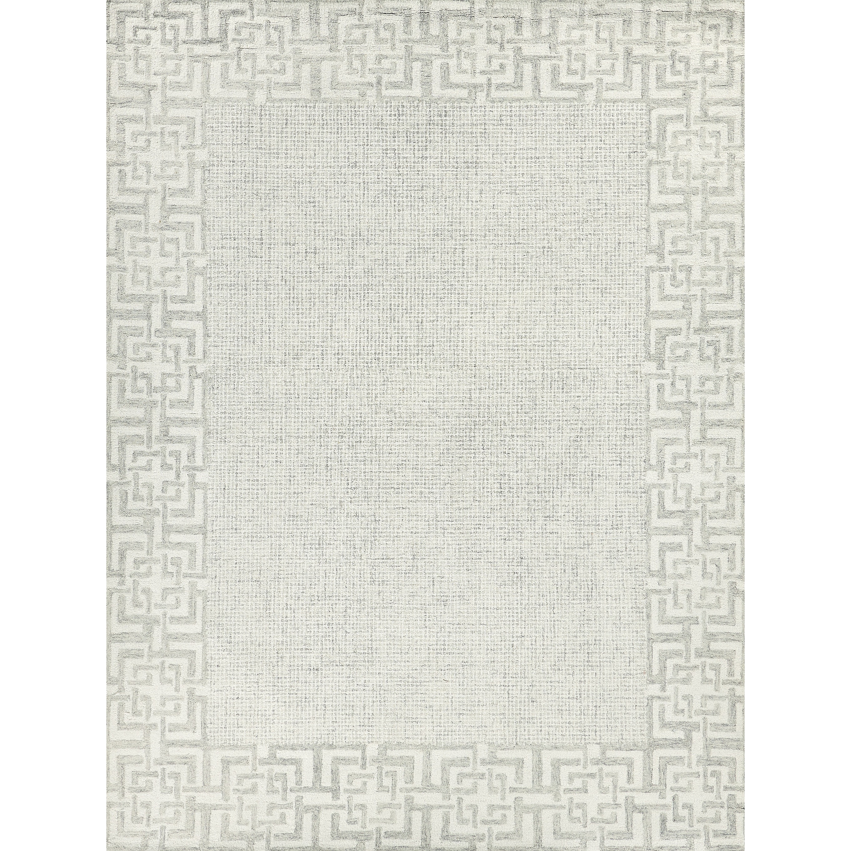 EXQUISITE RUGS Caprice Hand-tufted New Zealand Wool Silver/Ivory Area Rug.