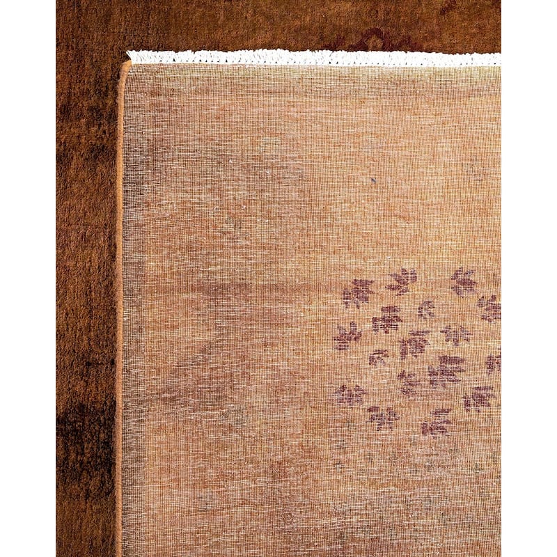 Overdyed, One-of-a-Kind Hand-Knotted Area Rug - Brown - 8' 3" x 10' 3"