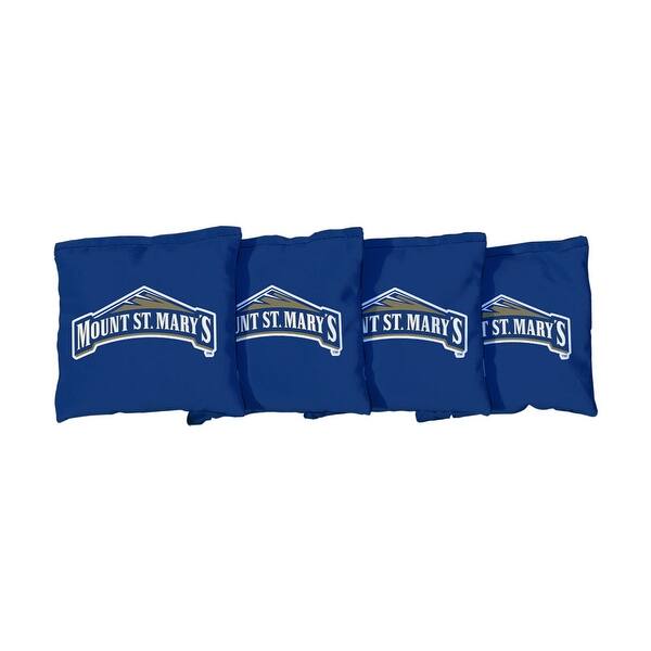 slide 2 of 3, Mount St. Marys Mountaineers Blue Cornhole Bags All-Weather Resin Filled