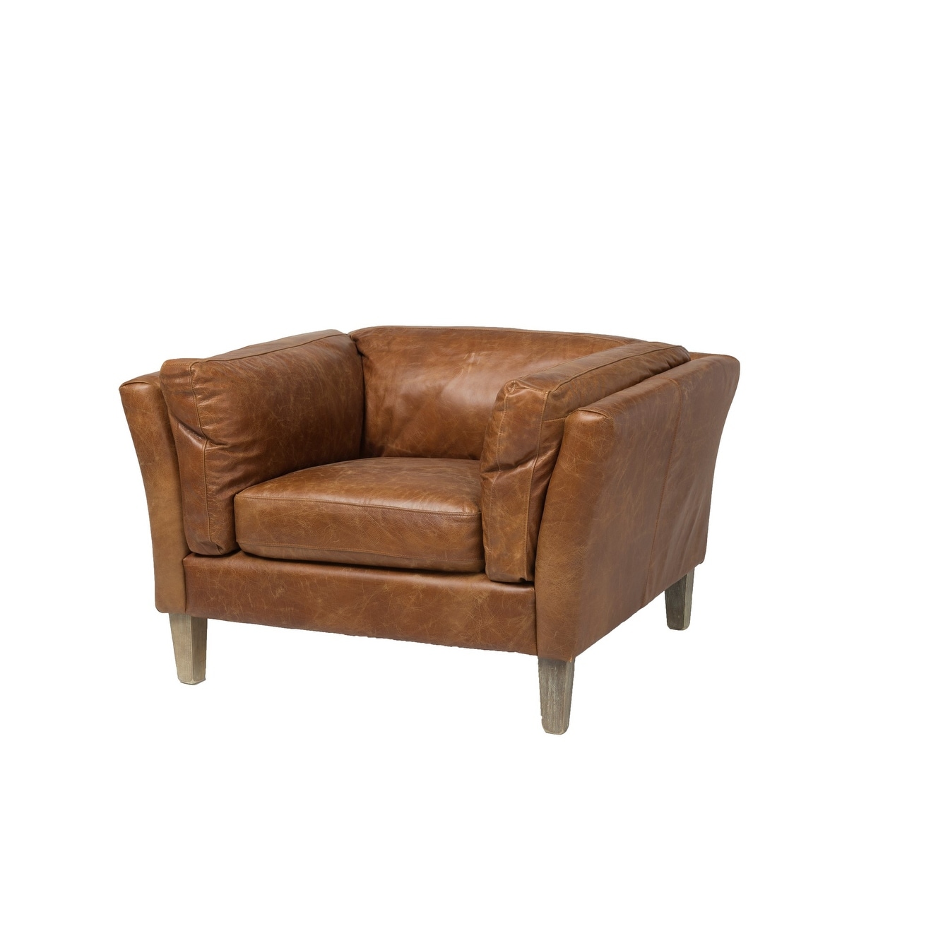 Carlton Club Chair Distressed Brown Leather Overstock 32003419
