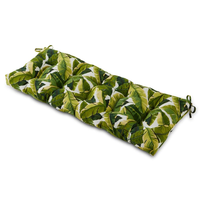 Outdoor Palm Leaves Bench Cushion (Cushion Only) - Palm White