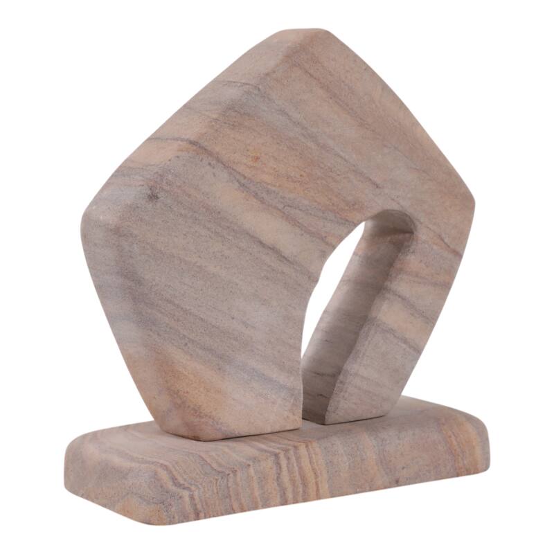 Sandstone Decorative Object Minimalist Statuary Home Decor - 7" Tan - 7.25"