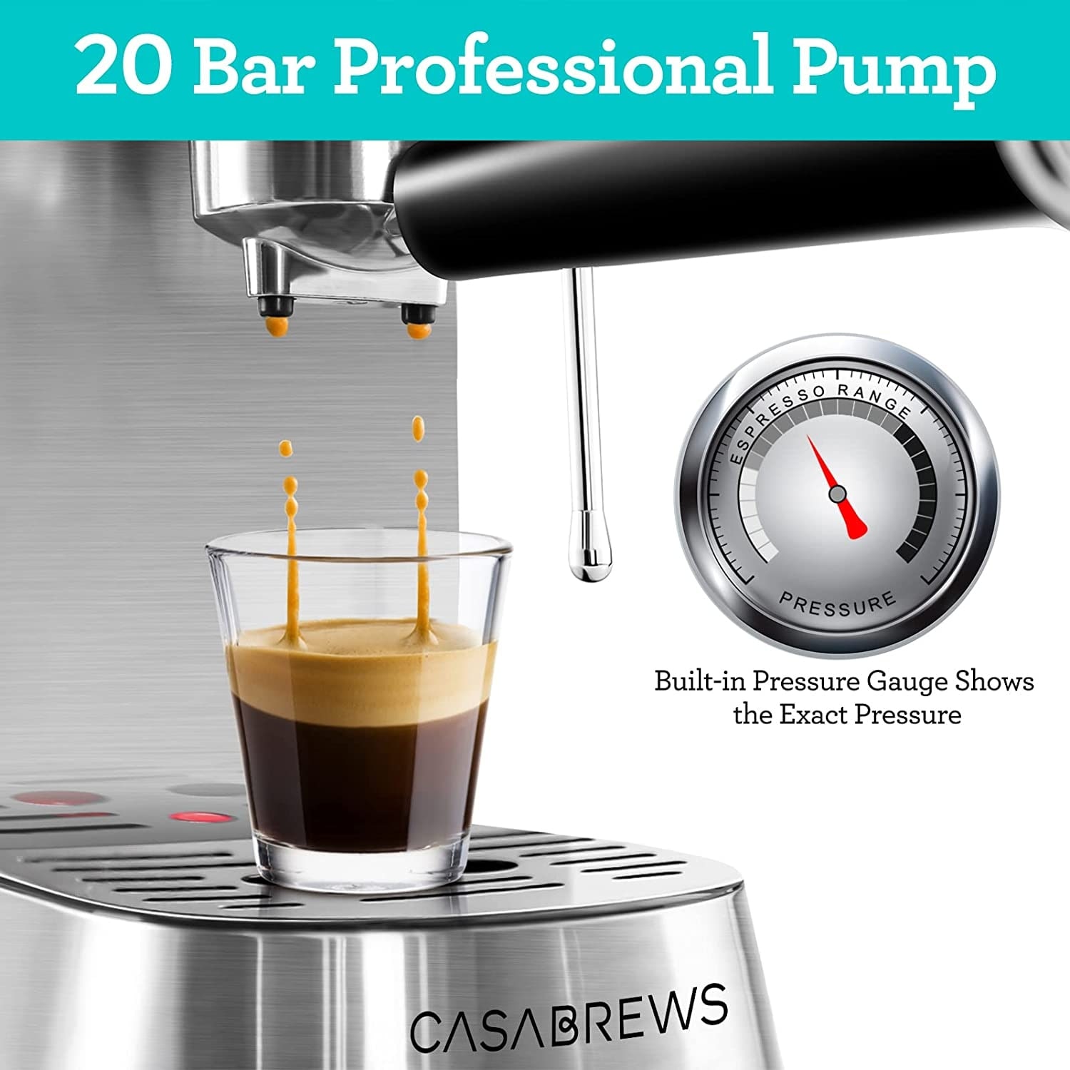 Casabrews Espresso Machine 5700 Series Stainless steel milk frothing cup