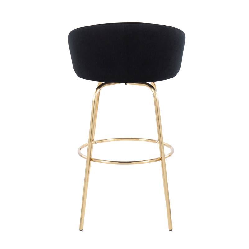 Lumisource Claire 30" Fixed-Height Bar Stool Gold Metal - Set of 2 - 19.5"Lx21"Wx38.25"H