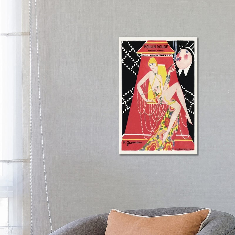 iCanvas "Moulin Rouge Ca C'est Paris Programme, 1920s" by Charles Gesmar Canvas Print - 26x18x1.5