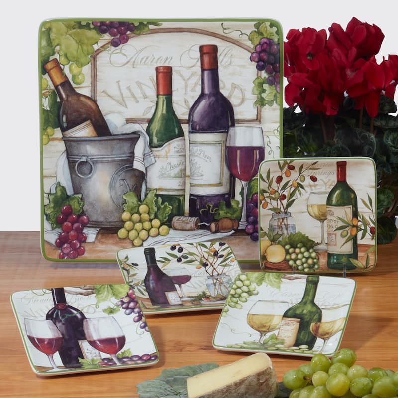 Certified International Meadow Brook 11" Dinner Plates, Set of 4, 2 Assorted Designs - 11' x 11'