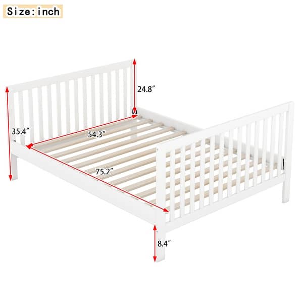 dimension image slide 2 of 6, New Style Convertible Crib / Full Size Platform Bed with Changing Table, Storage Bed with Shelves, Wooden Crib