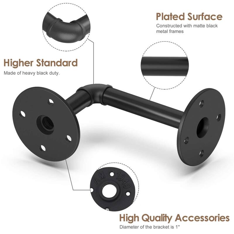 ivinta Industrial Wall Mount Pipe Shelves, 3/4/5/6-Tier Corner Shelf