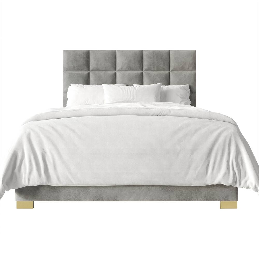 CraftPorch Modern Velvet Upholstered Bed