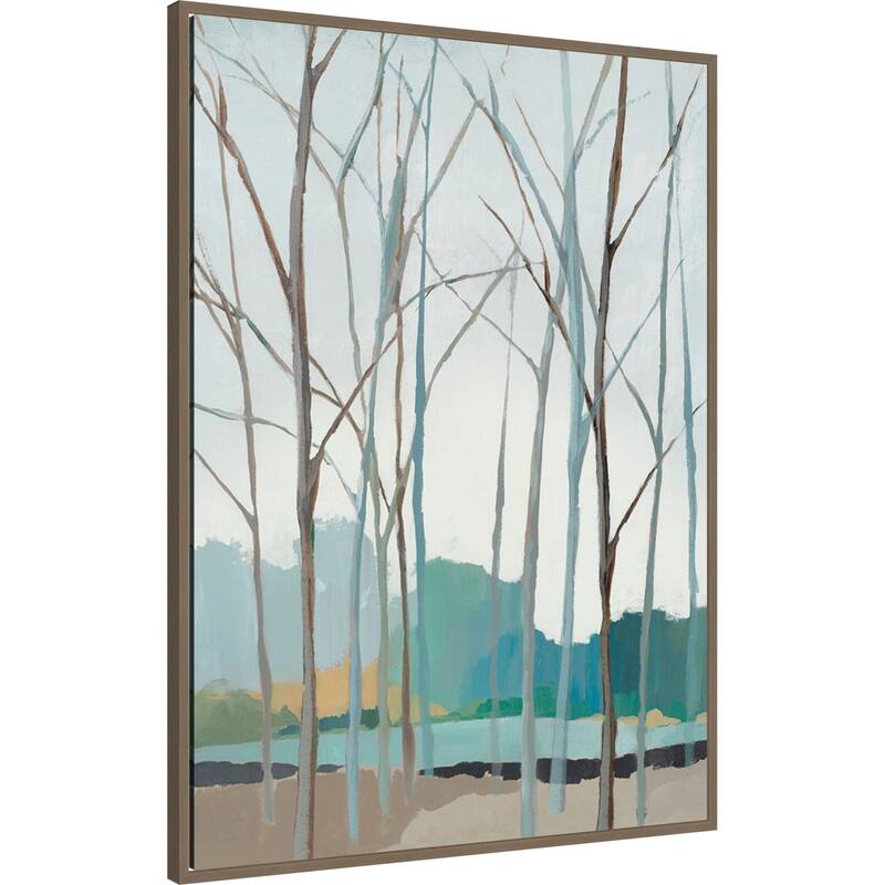 Winter Trees II by Isabelle Z Framed Canvas Wall Art Print - Sylvie Dark Gold