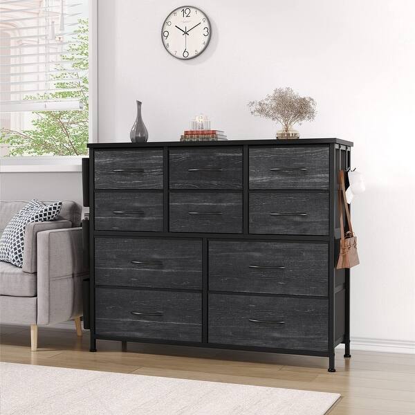 slim fit dress slacks Ashley Delmorta 6 Drawer Dresser and Mirror, Dark Gray main image 0