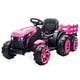 preview thumbnail 20 of 24, Kids Ride On Tractor with Trailer, 12V Battery Powered Electric Pink