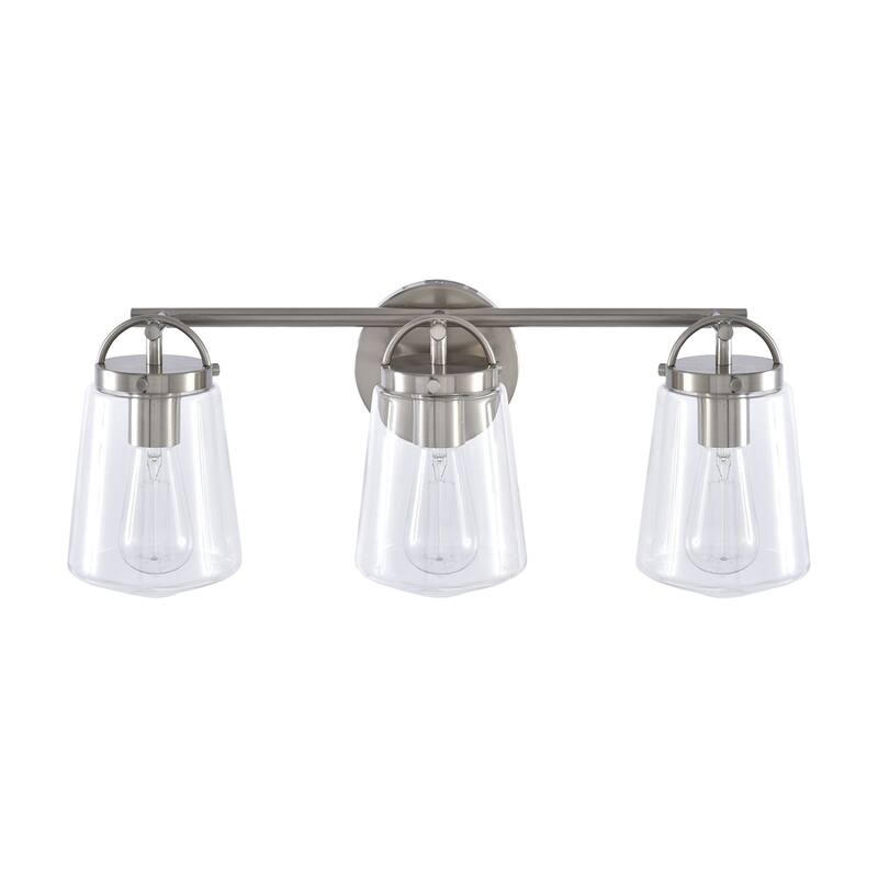 22" Modern 3-Light Glass Bathroom Vanity Light Wall Sconce