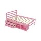 preview thumbnail 21 of 43, Full Size Wood Platform Bed with Removable Shelves, 2-Storage Drawers, White