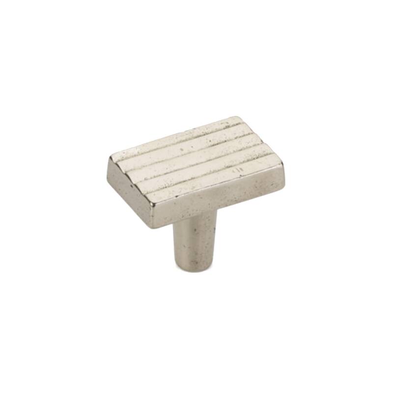 Schaub and Company Stradella 1-1/2" "T" Bar Solid Cast Bronze Ridged - Polished White Bronze