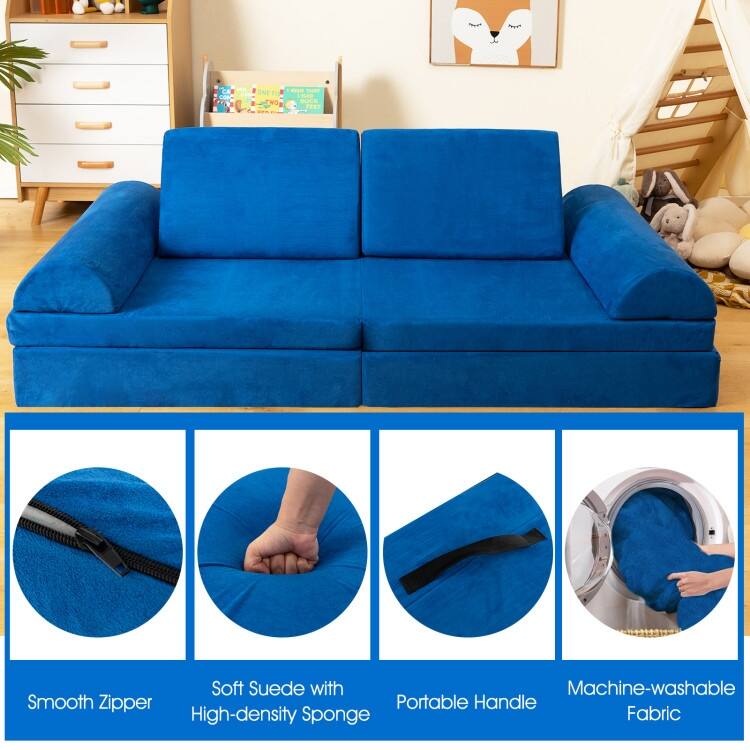 Convertible Kids Sofa Playset with Zipper