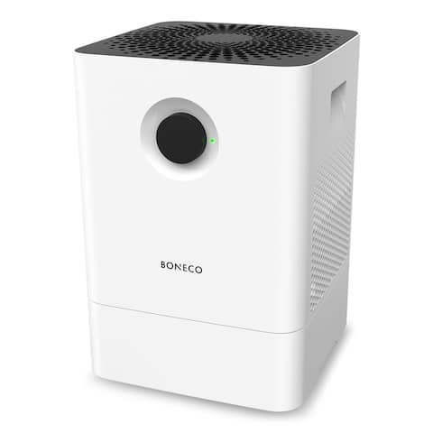 BONECO W200 2 In 1 Whisper Quiet Humidifier Air Washer with Auto Shut Off, White - 11 x 11 x 16.2 inches
