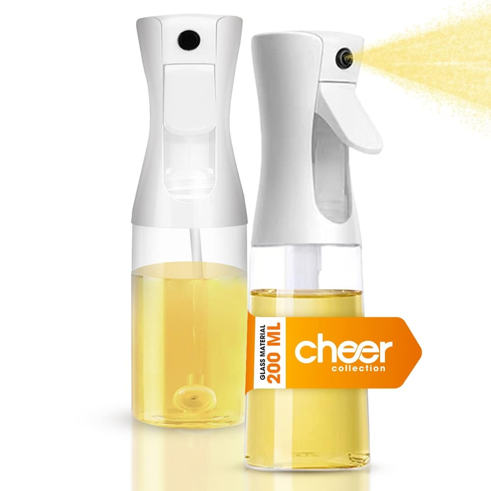 Cheer Collection Set of 2 Multi-Use Glass Oil Sprayer Bottles