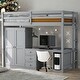 preview thumbnail 2 of 8, Twin Size Loft Bed with Wardrobe, Desk and Storage Drawers, Grey