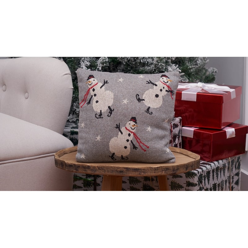 Snowman Christmas Throw Pillow, 12" x 12"