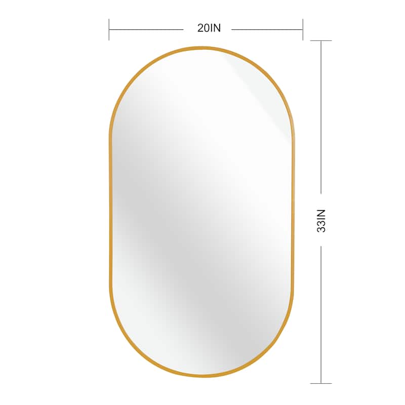 20 x 33 Inch Metal Oval Mirror,the frame is made of high quality aluminum alloy