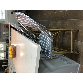 Safavieh Gresley Indoor-Outdoor Stacking Grey/ White French Bistro 26-inch Counter Stool