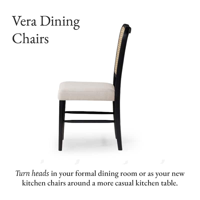 Maven Lane Vera Dining Chairs, Set of 2 - Aged Black