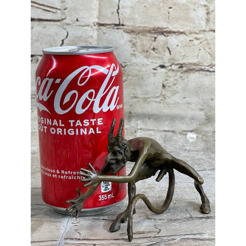 Mythological Greek Satyr Devil Bronze Figurine Sculpture 3.5 Inches X 5.5 Inches