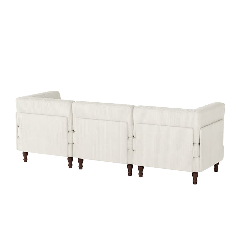 Oversized Modular Sectional Corduroy Fabric Tufted Sofa