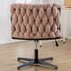 Modern Woven Design Armless Office Desk Chair No Wheels Pink - Bed Bath ...