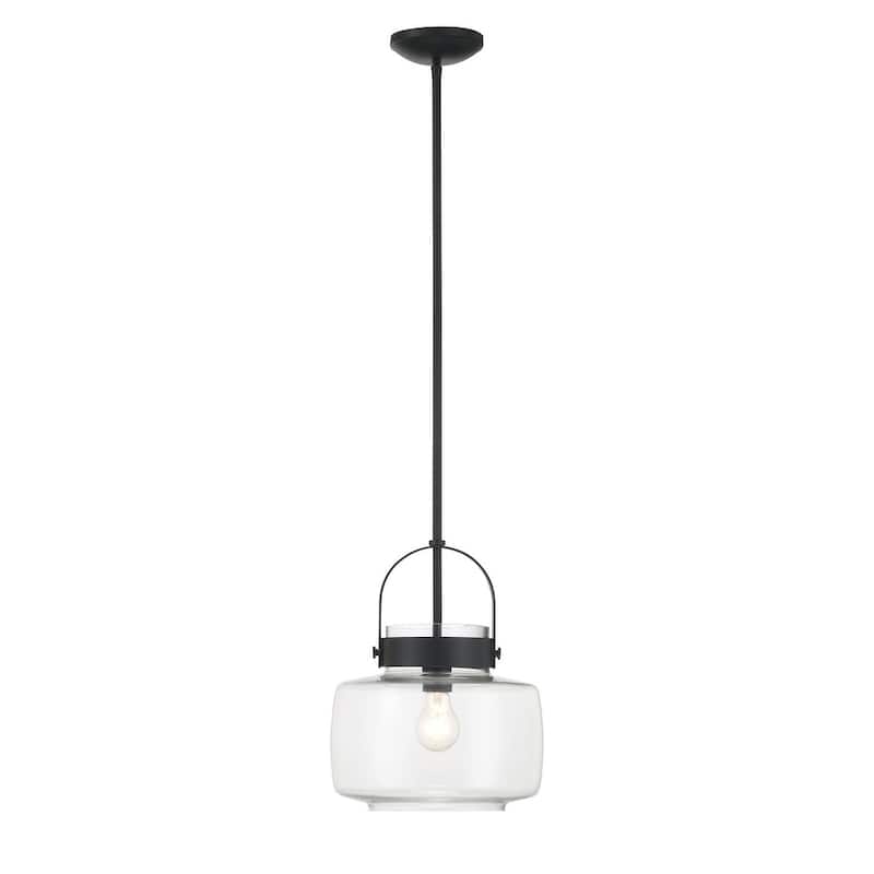 Minka Lavery 3937 WickGlow 11" Wide Pendant with Clear Glass Shade