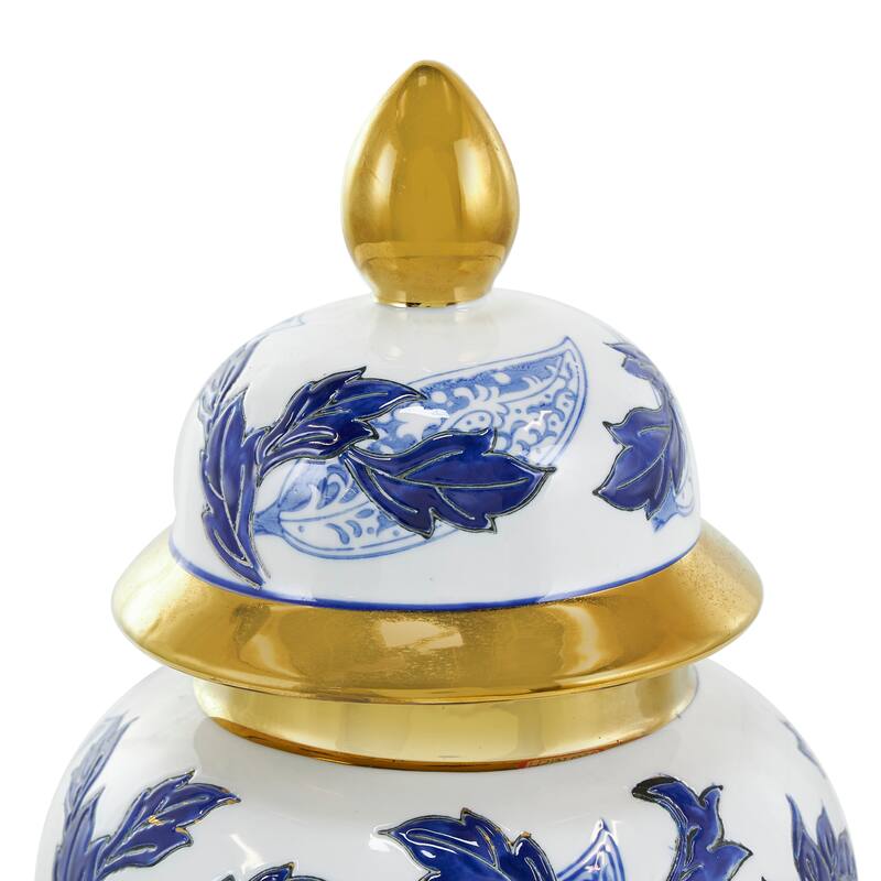 Blue Ceramic Floral Decorative Jars