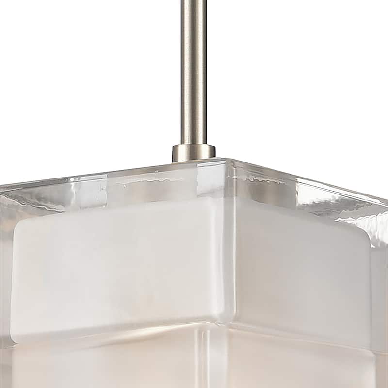 Elk Home Ice Blocks Satin Nickel With Frosted Glass 1 Light Pendant - 6''