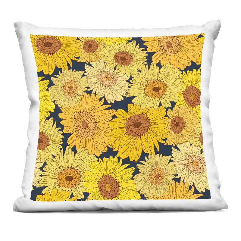 Stupell Charming Country Sunflowers Pattern Decorative Printed Throw Pillow Design by Sazerelli Designs - Accent - Polyester - Yellow - Single