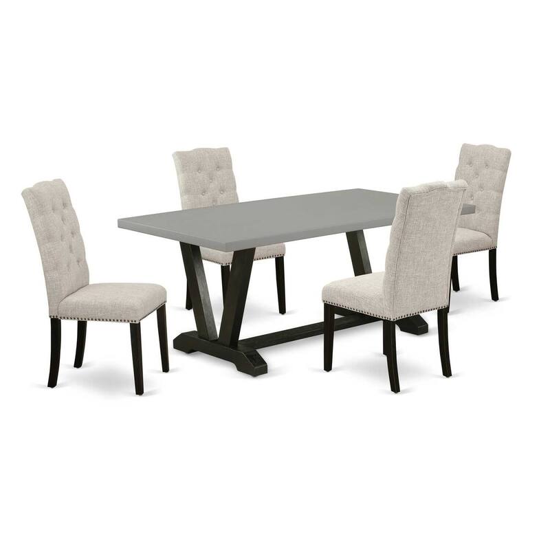 5-Piece Dining Room Table Set with Parson Chairs - Modern Kitchen Table Set - 72
