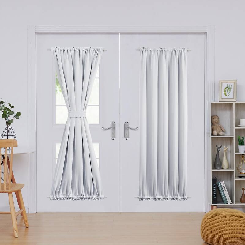Deconovo French Door Curtain with Rod Pocket and Tieback 1 Panel