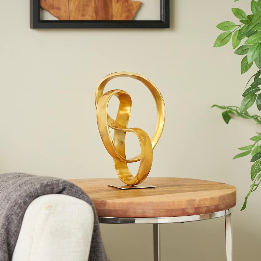 Minimalist Aluminum Metal Abstract Sculpture - Gold or Dark Gray
