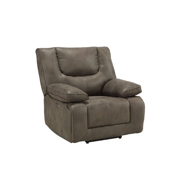 PU Leather Power Recliner w/USB Charging Motion Recliner w/Side Pocket Home Theater Seating for