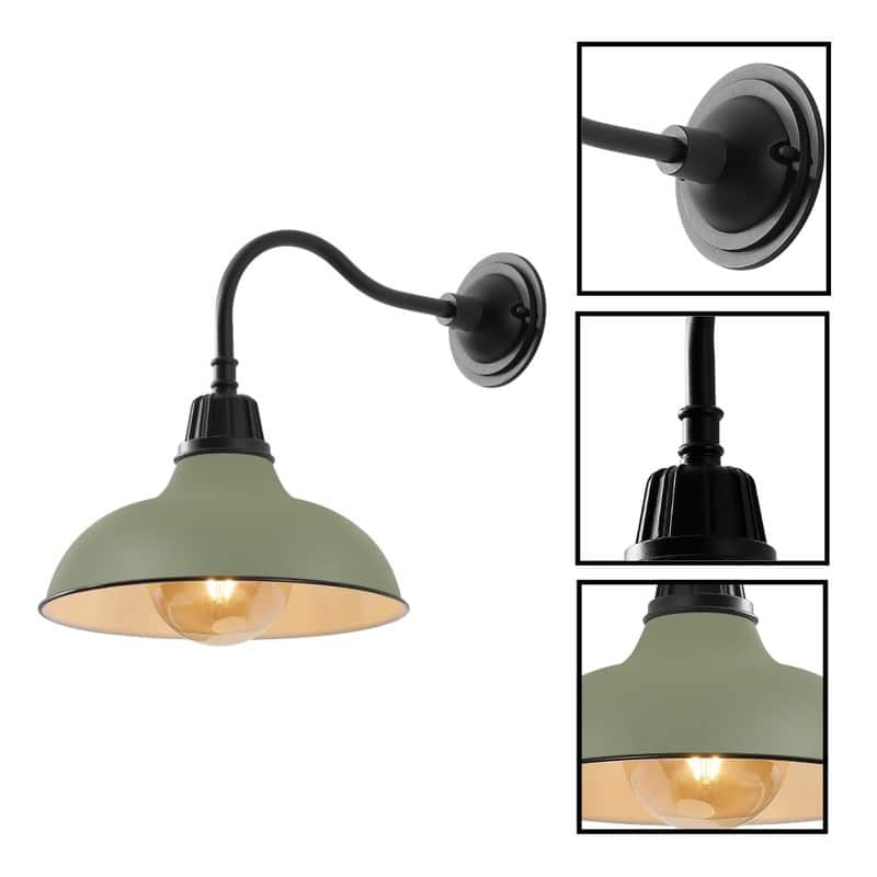 1 Light wall sconce matte Olive green/Black led light metal wall light